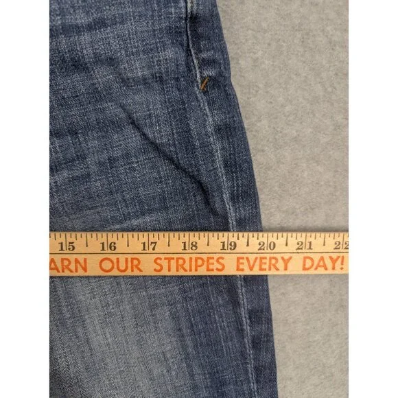 Kut from the Kloth Jeans Womens Size 12 Blue Amy Crop Straight Leg Rolled Cuffs - Picture 6 of 15